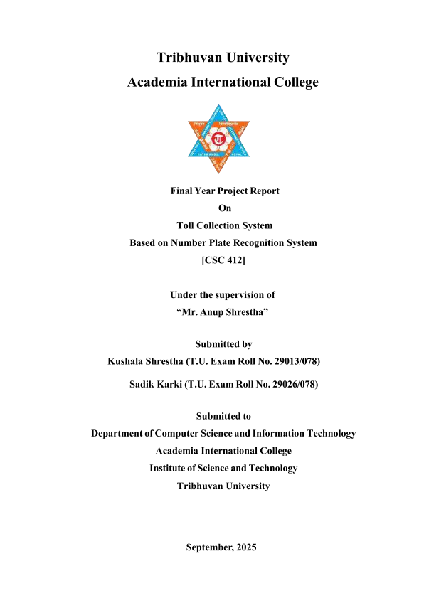 Toll Collection System Based on Number Plate Recognition System